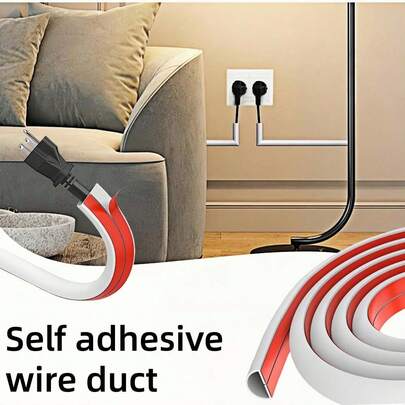 1 متر/3 أمتار أنبوب كابل مرن لاصق ذاتيًا - مجرى كابل منظم، يخفي الكابلات على الحائط والخزانة والمكتب والتلفزيون، حل إدارة الكابلات غير مرئي لديكور المنزل، واقي الكابل (العرض 1.5 سم/3 سم)