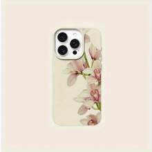Funda de teléfono con impresión de arte única: Funda de teléfono de Halloween nueva 1 con patrón de lichi blanco con diseño de rama verde y flor blanca, adecuada para iPhone 16/15/14/13/12, serie Pro Max 11, 12Pro, 13proMax, 14Plus, 15plus, 16plus, 15promax, 16pro, 14promax, 13pro max, 12pm, etc. Regalo de Cumpleaños Muestra Tu Estilo - 1 pieza - Ver 4