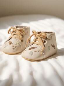 婴儿短靴 女童男童婴儿拖鞋 学步鞋 保暖袜 新生儿婴儿床鞋 - 杏色 - 查看 13