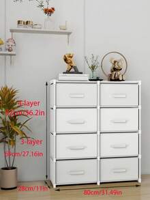 Multifunctional Portable Cube Storage Cabinet With Drawers, Dustproof Wardrobe, Shelves, Shoe Rack, Freestanding Display, Easy Assembly, Floor Standing Storage Rack For Bedroom, Living Room, Kitchen, Office, Holiday Decor, Valentine's Day Gift - Multicolor - View 2