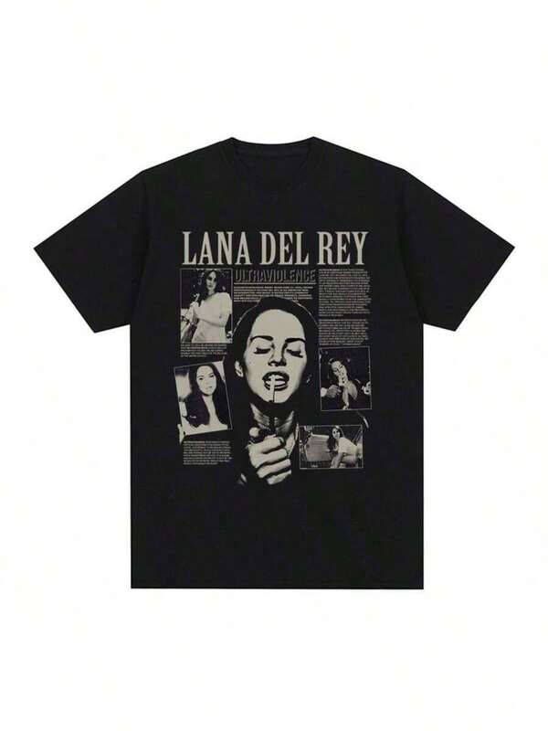 Singer Lana Del Reys T Shirt Ultraviolence Music Album T Shirt Vintage Hip Hop Streetwear Short Sleeve Plus Size T Shirt men
