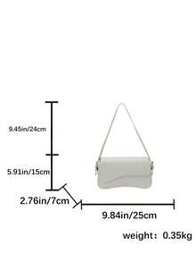 1 chiếc túi đeo chéo thời trang nữ bằng da PU màu trơn, túi đeo vai đa năng - trắng - Xem 9