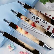 5pcs Customized Photo Design Ballpoint Pens, Customizable Photos, Retractable Writing Pens For Office Supplies & Gifts, Not Easy To Lose, Smooth Writing, Suitable For Both Men And Women, Perfect Office Supplies Gift, Back To School/Graduation Season Gift, Display Photos, Suitable For Office Use, Unisex Gift,Office Decor