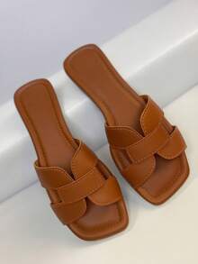 Women's Modern Flat Sandal H - 駝色 - 查看 8