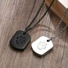 Mặt dây chuyền đựng tro cốt, mặt dây chuyền hình dấu chân thú cưng bằng thép không gỉ, mặt dây chuyền đựng tro cốt có thể mở được. - Nhiều màu - Xem 8