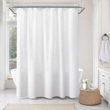 Waffle Weave Shower Curtain - White Cotton Fabric Texture Heavyweight Shower Curtain For Bathroom,Washable,72Wx72Lhalloween - màu đen - Xem 8