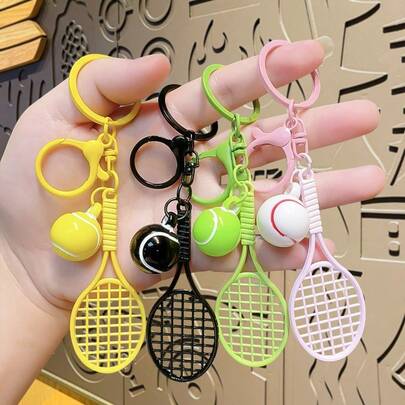 Creative Tennis Racket Keychain, Sports Gift Pendant Accessory