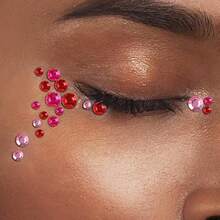 975Pcs Face Gems Hair Gems, Self-Adhesive Face Jewels Eye Jewels Rhinestones 3/4/5/6 Mm DIY Face Gems Stick On, Hair Body Rhinestones Gems Crystals Pearls For Face Makeup, Crafts (Gem_red+Pink+Rose){Inchcolor_nameinch:Inchgem_red+Pink+Roseinch} - 寶石紅+粉紅色+玫瑰 - 查看 6
