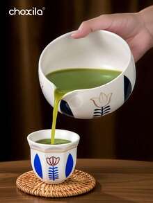 choxila 1/5pcs Matcha Traditional Starter Set, Matcha Whisk Set, Matcha Tea Making Kit Set, Includes Matcha Bowl (With Pouring Spout), Bamboo Matcha Whisk (Chasen), Scoop (Chashaku), Whisk Holder, Matcha Sifter, Gift Box