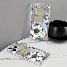 Funda de teléfono impresa con UV con patrón dinámico, graffiti de fútbol transparente, compatible con iPhone 16, 16 Plus, 16 Pro, 16 Pro Max, 13, 13 Pro, 13 Pro Max, 12, 12 Pro, 12 Pro Max, 11, 11 Pro, 11 Pro Max, 7, 8, X y XS. - Color transparente 2 - Ver 9