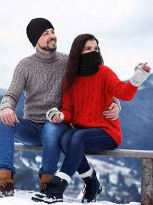 1 szt. Zimowy komin na szyję, odpowiedni dla mężczyzn i kobiet, wiatroszczelna maska na twarz z polaru, szalik, akcesoria sportowe na zimne dni dla kobiet, ciepły komin na zewnątrz, podróż, jazda na rowerze, narciarstwo, ciepły komin z polaru