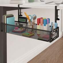 Under Desk Cable Management Tray Wire Management No Drill Cables Tray With Clamp - Black - View 5