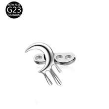 1pc Titanium Heart Zirconia Embedded Skin Implant Stud - Titanium Color - View 13