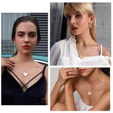 U7 Women Locket Necklace Platinum 14K Gold Photo Lockets That Hold Picture,Chain 20 Inch Person.Alized Gift Custom Love Heart Image Necklaces{Inchcolor_nameinch:Inch01#RoseGoldHeartinch} - 01#玫瑰金心 - 查看 3