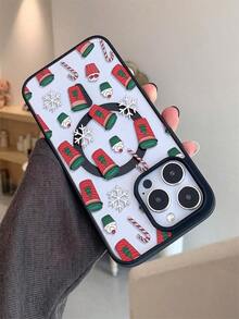 Funda navideña para phone 17 Pro Max Funda EA de diseño monocromático compatible con fundas magnéticas para phone 11/12/13/14/15/16/Pro/, Plus/Pro/S22/S23/S24/S25/Ultra/FE y otros modelos. Ideal como regalo para Navidad, Halloween, San Valentín o cualquier ocasión. - Negro - Ver 2