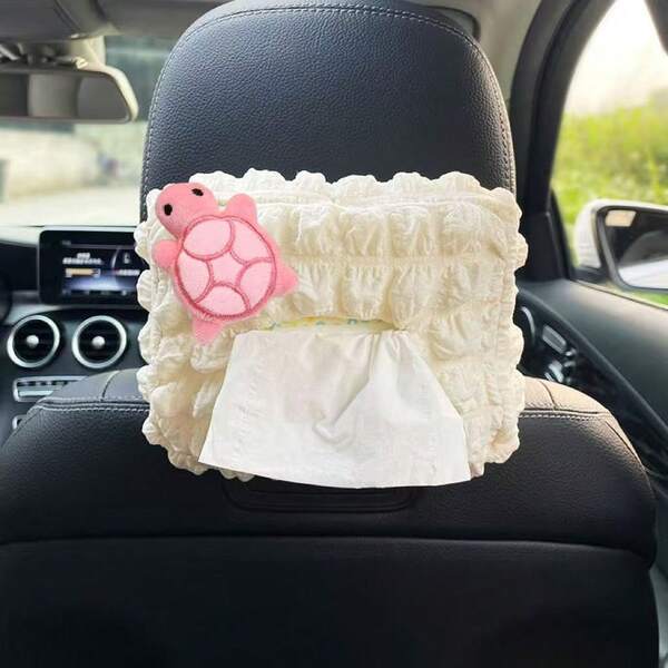 Cute Turtle Car Tissue Box, Hanging Style Tissue Holder For Car Center Console Armrest Box, Creative New Design