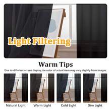Extra Long Black Sheer Curtains 120 Inches Long 2 Panels Set, Voile Light Filtering Window Drapes For Patio Door/Birthday Party/Hallway Window Guest Room, Each 42Wx120L In, 10FT, Black - 多色154 - 查看 4