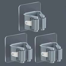 1/3/5 件装搭扣式悬挂拖把收纳架，通用壁挂式浴室拖把挂钩架，耐用扫帚收纳架，拖把架，拖把挂钩，拖把夹，拖把挂架，多功能工具收纳架，适用于浴室、厨房和花园，清洁配件 - 彩色 - 查看 11