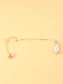 1pc Luxury Teardrop Ear Cuff, Versatile Personalized Faux Crystal Earrings