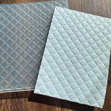 3D Square Plastic Embossing Folders Card Making, 3 D Plaid Background Embossing Folder Folders Template Stencils Scrapbooking Photo Album Decoration 6u201Cx6u201D - Diamond Grid Texture - View 5