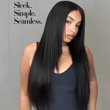 Eulisi 真人发夹式接发，女士专用，隐形自然直发夹式接发，8片双层缝合，1B色，卷发和直发均可使用 - Natural Black - 查看 26