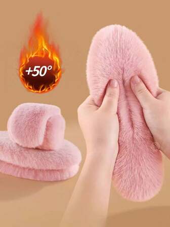 1 Pair Winter Warm Insoles, Thick Fleece Unisex Shoe Pads, Moisture-Wicking, Odor-Resistant, Cold-Proof