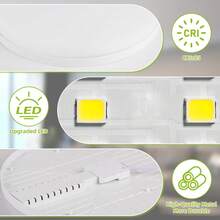 Đèn trần LED đa năng 110V/220V, tròn màu trắng, đèn trang trí trong nhà sáng cho nhà ở/phòng ngủ/phòng khách/hành lang/nhà bếp/phòng tắm/căn hộ/ban công/văn phòng, ánh sáng trắng 6500K, không nhấp nháy - Đèn trần LED khung trắng - Xem 6