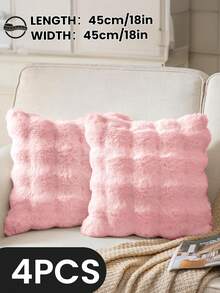 1/2/4 Stück luxuriöser Kunstfell Toskana Kissenbezug, Kissenhülle, ohne Kisseneinsatz, flauschige Heimdekoration Kissenhülle für Wohnzimmer Sofa, Schlafzimmer Kopfteil, Überwurfkissen, Oeko-Tex