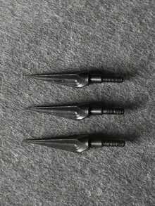 10件套户外狩猎射箭用品，弓箭配件，包括柳叶形和三面形箭头，适用于可互换箭杆、反曲弓和复合弓配件 - 黑色 - 查看 8