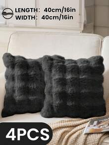 1/2/4 Stück luxuriöser Kunstfell Toskana Kissenbezug, Kissenhülle, ohne Kisseneinsatz, flauschige Heimdekoration Kissenhülle für Wohnzimmer Sofa, Schlafzimmer Kopfteil, Überwurfkissen, Oeko-Tex