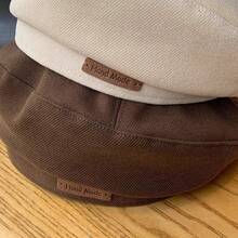 Ladies' Woolen Beret, Fashionable British Style Painter Hat, Retro And Versatile, Face Enhancing Small Hat - Màu be - Xem 2