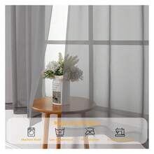 Charcoal Grey Sheer Curtains 72 Inches Long 2 Panels Set, Voile Light Filtering Sheer Curtains For Living Room, Lightweight Rod Pocket Window Treatments Drapes, Each 42" Wx72 L, Charcoal Grey - 多色125 - 查看 6