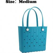 Large Rubber Beach Bag Travel Totes Mens Womens Waterproof Rubber Beach Tote For Work Picnics Shopping Outdoor - Hồ Xanh - Xem 2