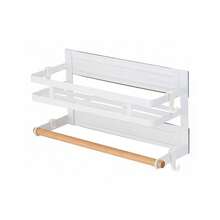 Living And Home 2/3 Tiers No Punching Magnetic Metal Fridge Storage Rack Kitchen Organiser,Fridge Spice Rack, Magnetic Shelf With Paper Towel Holder,Kitchen Refrigerator Storage Rack - White - View 2