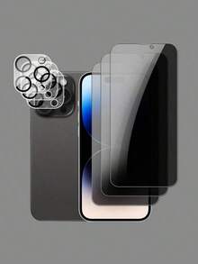 Bộ 6 món, tương thích với các dòng máy Apple: 3 miếng dán màn hình cường lực chống nhìn trộm + 3 miếng dán bảo vệ ống kính camera 3D, độ phân giải cao 1:1, chống trầy xước, chống vỡ, bền bỉ, tương thích với tất cả các dòng X/XR/11/12/13/14/15/16/16 Pro/16 Plus/16 Pro Max/16e/17/17 Air/17 Pro/17 Pro Max. - màu đen - Xem 18