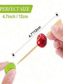 20/98pcs Bamboo Skewers, Wooden Bamboo Sticks, 12cm/15cm Elegant Flat Chopsticks, Suitable For Party, Sandwiches, Fruits, Barbecue, Kebabs, Sausages, Snacks, Hot Pot, Natural Wooden Bamboo Sticks, Mini Foods, Etc. - Multicolor - View 4