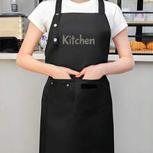 1pc High Quality & Kitchen Apron For Men & Women - Durable Polyester With Adjustable Straps, Multiple Pockets - Ideal Gift For Dad, Mom, Parents (Birthday, Father's Day, Christmas), Culinary Attire, Functional Kitchenwear, Practical Pockets - AZX0001 - Xem 2