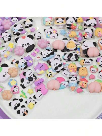 1张/4张3D立体软胶贴纸，卡通兔子猫爪减压贴纸，适用于剪贴簿、日记装饰、儿童贴纸/卡通3D立体浮雕趣味贴纸，水晶钻石儿童装饰贴纸/粉彩设计3D立体浮雕可爱贴纸，适用于手机壳、剪贴簿和手工制作