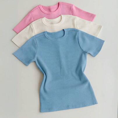 Kit 3 Blusa Feminina Canelada Ribana Blusinha Básica