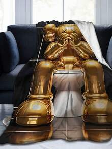 Kawss Kawaii Kaw Blanket Cozy Anime Gift Blanket - Premium Flannel Throw For Fans, Soft Cartoon Print For Sofa, Bed, Camping & Travel, Great Christmas Birthday Present - 黑色 - 查看 2