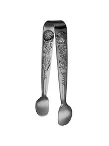 1 pieza Pinzas para cubitos de hielo con diseño de flor de rosa en relieve de acero inoxidable, pinza para cubos de azúcar, pinza para rodajas de limón pequeñas - Multicolor - Ver 10