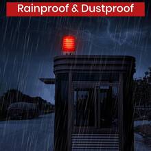 Luz LED industrial de advertencia giratoria, AC110 V, estroboscópica para alarmas de emergencia públicas, luz de sirena con ajuste de volumen e interruptor para construcción, tráfico, fábrica, señal - Rojo - - Ver 9