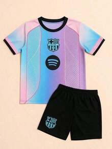 Conjunto Infantil Barcelona Novo Clubes Bordado Super Promoção 2025