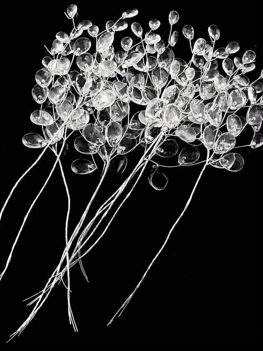 20/30/50颗透明水晶吊坠装饰 - 水滴形水滴串饰，配有透明水滴珠子 - 耐用塑料材质，适用于室内/室外圣诞树、窗户、家居装饰 - 优雅的水滴形吊链，适合冬季和新年 - 無色 - 查看 1