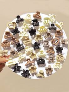 10/20/30 piezas Clips de pelo mini de colores y estilos aleatorios, adecuados para niñas, tamaño 2.5-3.0cm, clips de pelo mini multicolor simples, combinación aleatoria de varios estilos en tonos marrones, clips de pelo, clips de pelo pequeños, clips para flequillo, clips de pelo negros, adecuados para uso diario - Multicolor - Ver 15