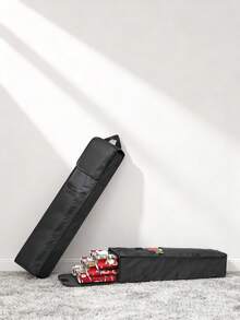 1pc Large Capacity Black Christmas Gift Wrap Organizer Bag,PVC Waterproof Wrapping Paper Storage Bag With Handles,Easy Carry Tube Container. - Black - View 11