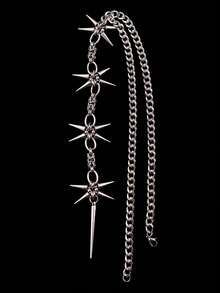 1 chiếc vòng cổ dài bằng thép không gỉ trang trí đinh tán phong cách Punk thời trang, trang phục thường ngày khi đi dạo phố - Nhiều màu - Xem 7