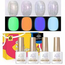 BORN PRETTY Glitter Gel Nail Polish Shimmer Pearl Glitter Pearlized Shell Mermaid Effect Gel Polish Spring Summer Glow In The Dark Nail Gel Pearlescent Glitter Nail Art DIY Salon And Home{Inchcolor_nameinch:InchMicaLuminousGlitterinch} - 雲母夜光閃粉 - 查看 3