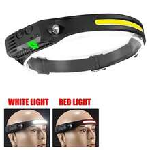 1pc Multi-Function COB Headlamp Sensor LED Strip Headlight, Rechargeable Work Light Suitable For Hiking, Running, Cycling - 彩色 - 查看 16