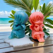 1件天使造型香薰蜡烛DIY套装，天使造型石膏香氛石家居装饰，硅胶模具 - 白色 - 查看 4